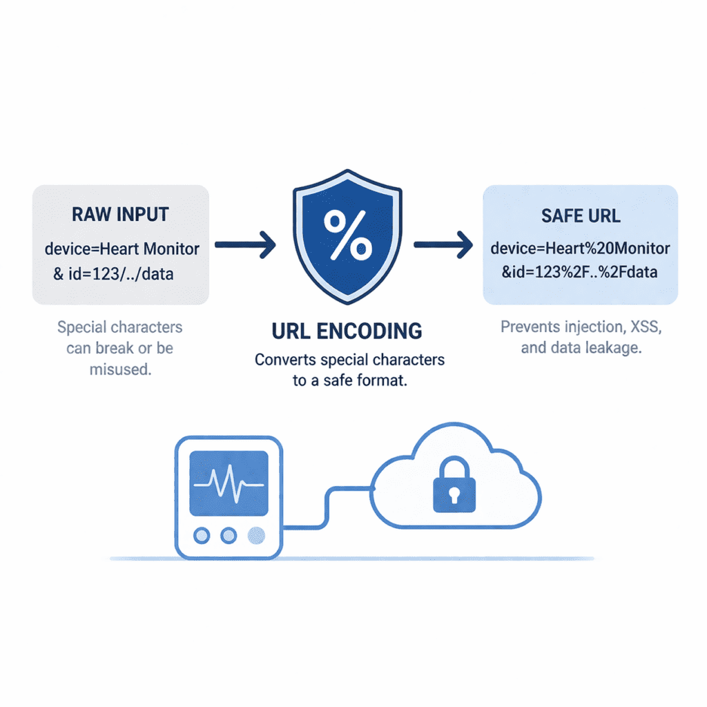 URL Encoding in MedTech: Prevent Injection, XSS, and Log Leakage